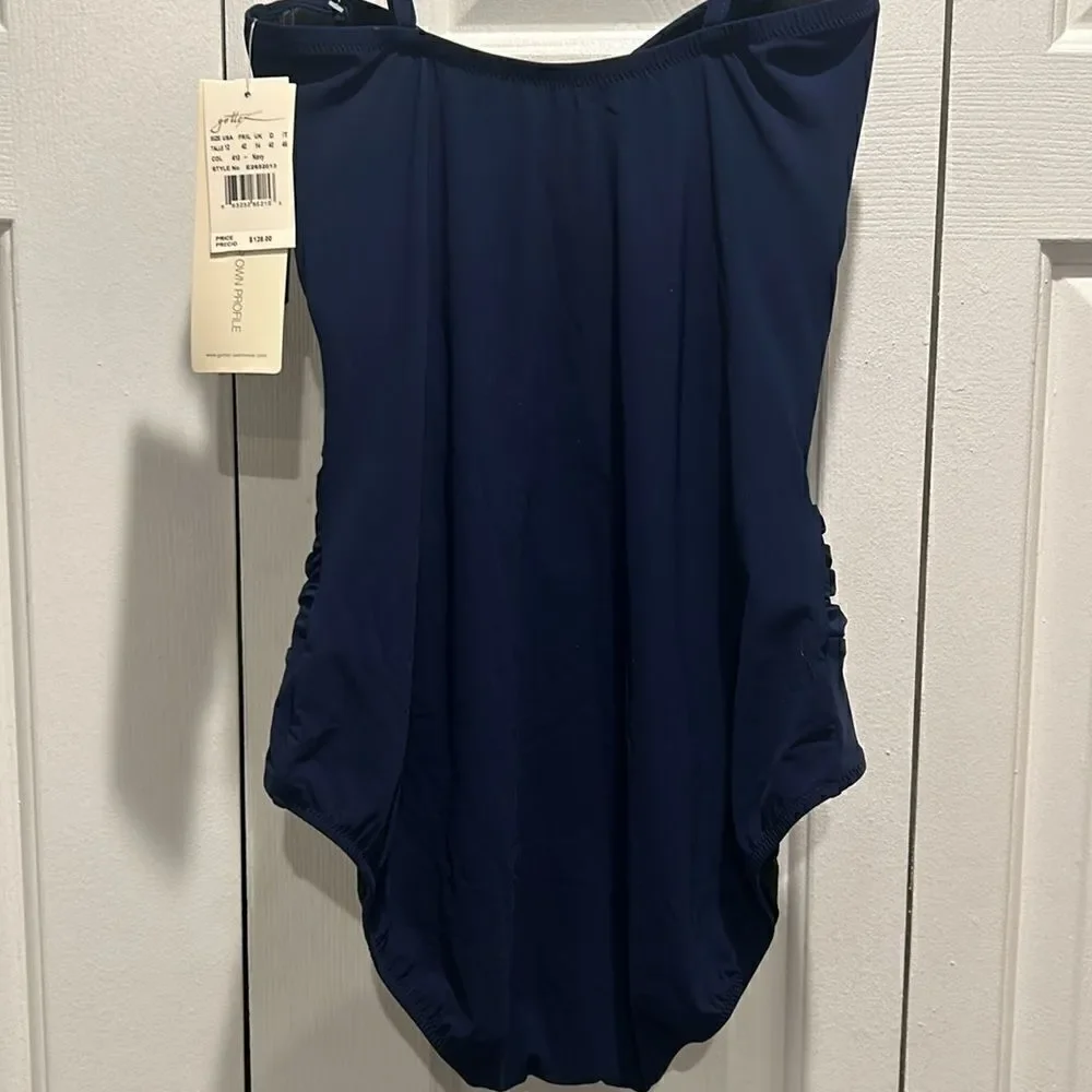 NWT Gottex Navy One-Piece Bathing Suit, Size 12